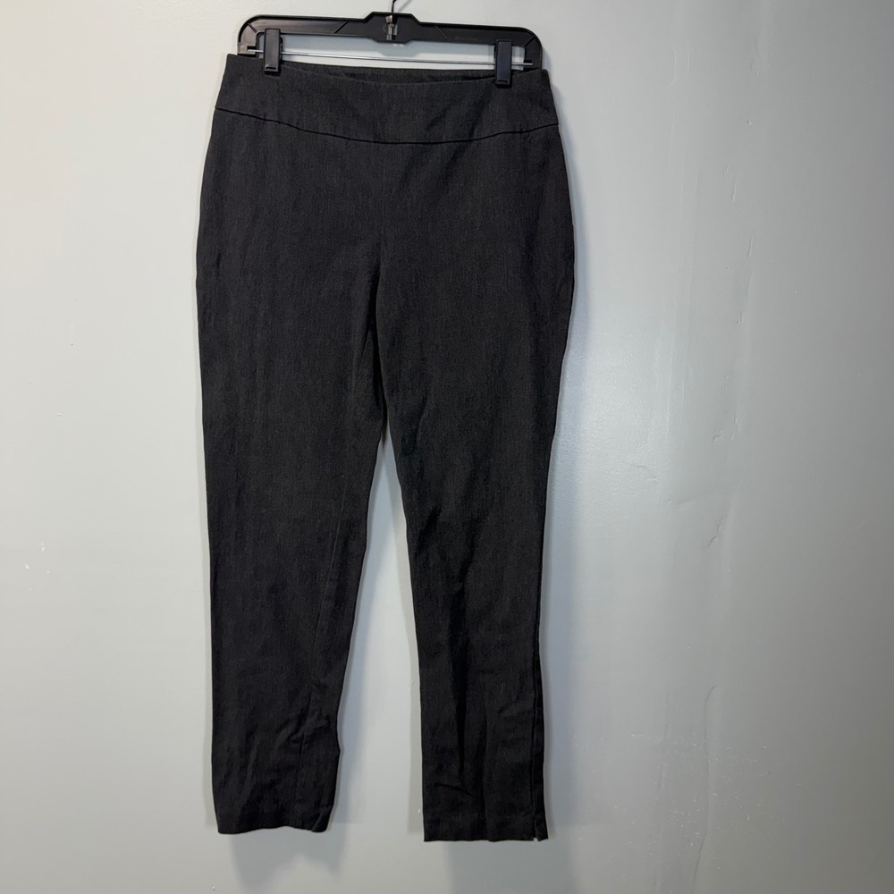 Chicos Fabulously Slimming Pull On Pants Charcoal Gray Size Small Short